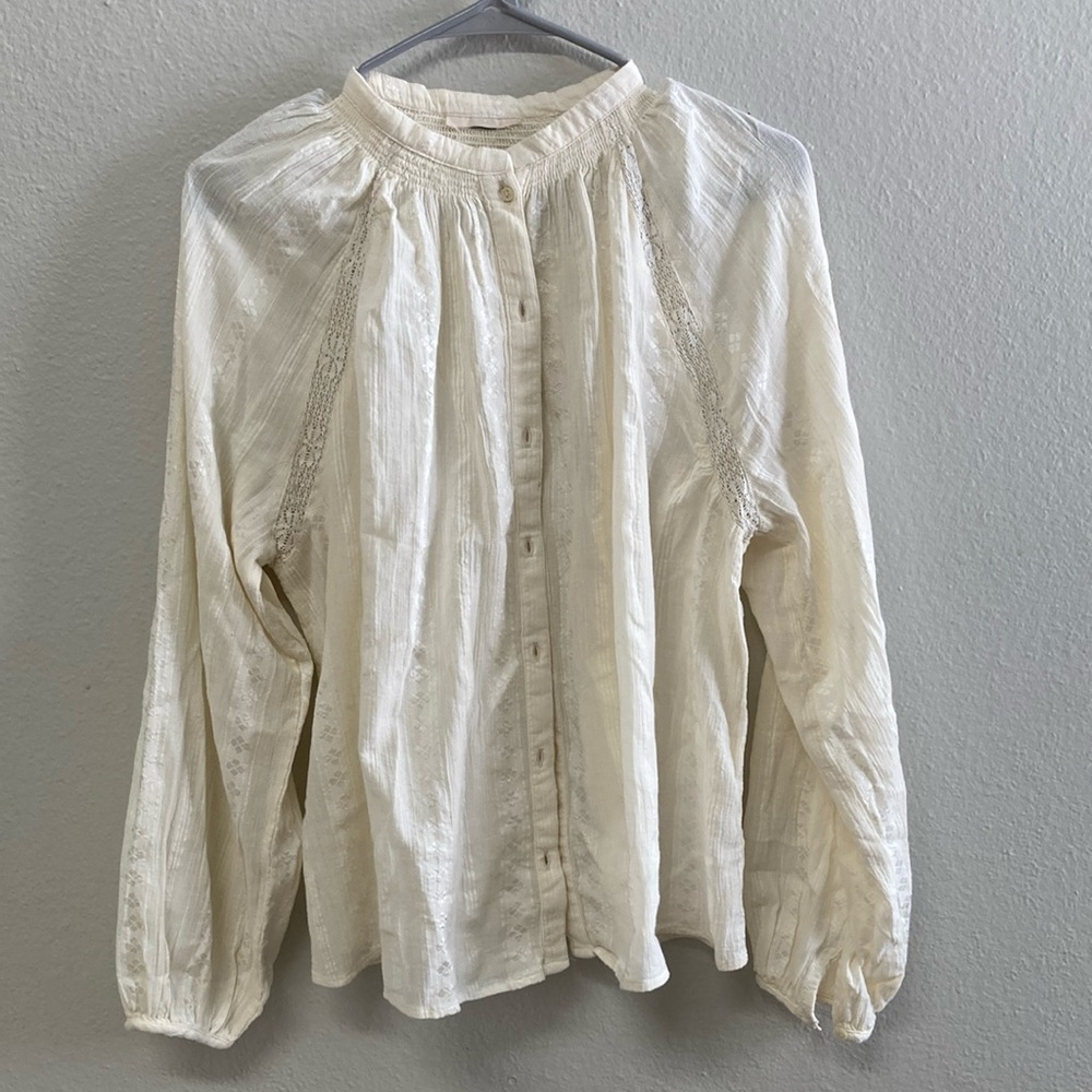 Elegant Cream Button-Up Blouse